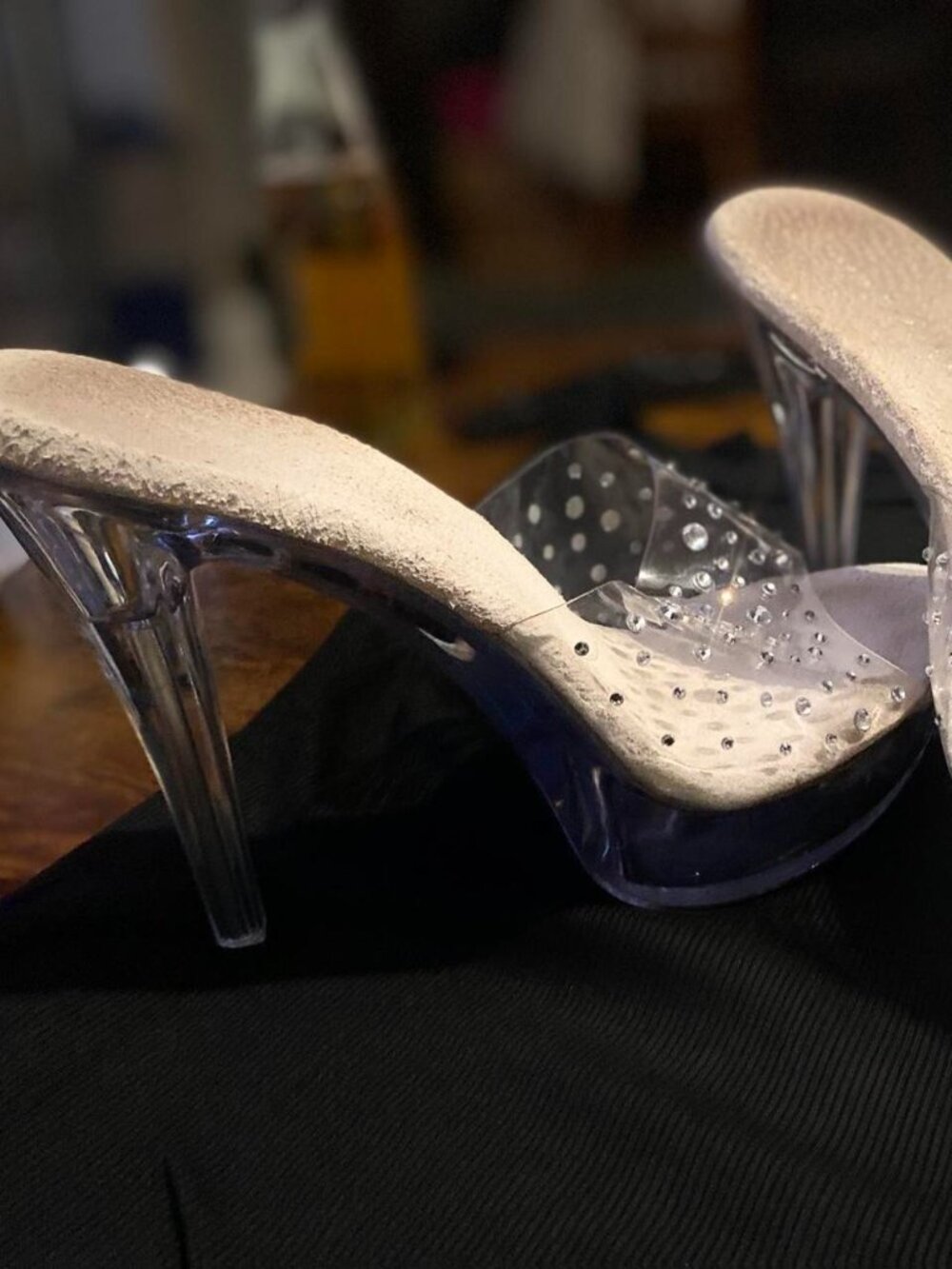 Fabulicious Clear Rhinestone Competition Heels – Size 7.5